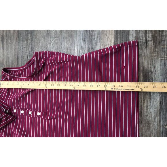 Nike Golf Dri-FIT Sleeveless Polo Shirt Womens Medium Cranberry Red Striped - Picture 5 of 5